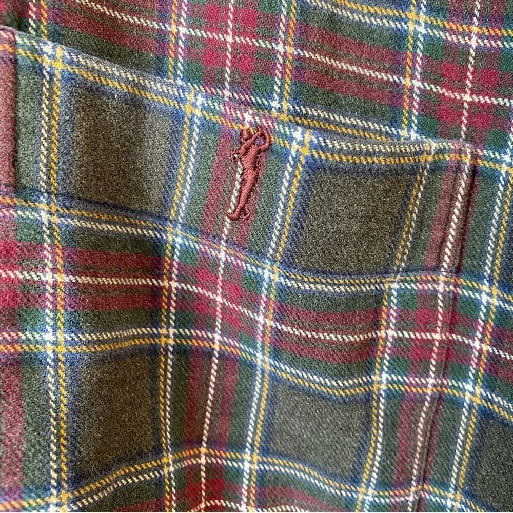 Furst of A Kind Upcycled Oversized Plaid Lace Up Button Front Flannel Shirt